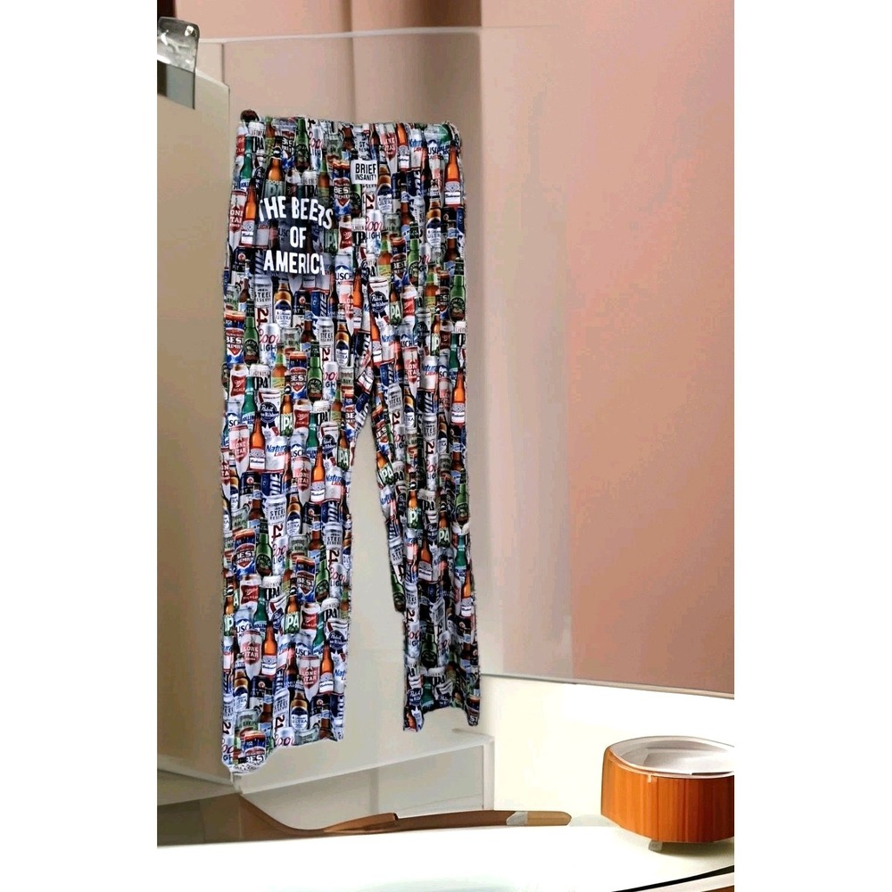 Brief Insanity Beers‎ of America Lounge Pants XXL Pockets Novelty Sleepwear NWT